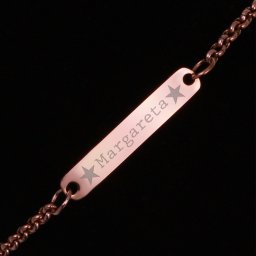 Bratara Gravata Rose Gold din Inox Placuta Nume Margareta
