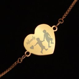 Bratara Gravata Aurie din Inox Inima Mama de Baieti
