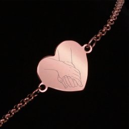 Bratara Gravata Rose Gold din Inox Inima Tinutul de Mana