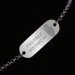 Bratara Gravata Argintie din Inox Oval Pastrez Distanta