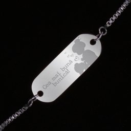 Bratara Gravata Argintie din Inox Oval Cea mai buna Bunica