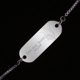 Bratara Gravata Argintie din Inox Oval Cea mai buna Sotie