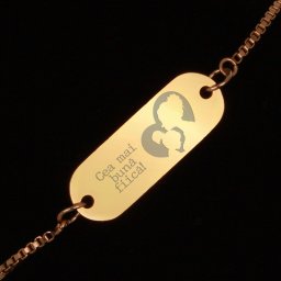 Bratara Gravata Aurie din Inox Oval Cea mai buna Fiica