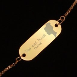 Bratara Gravata Aurie din Inox Oval Cea mai buna Nora