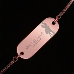 Bratara Gravata Rose Gold din Inox Oval Cea mai buna Iubita