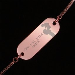 Bratara Gravata Rose Gold din Inox Oval Cea mai buna Mama