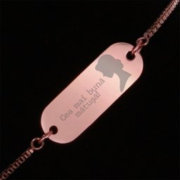 Bratara Gravata Rose Gold din Inox Oval Cea mai buna Matusa