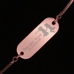 Bratara Gravata Rose Gold din Inox Oval Cea mai buna Prietena