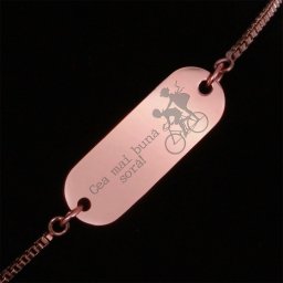 Bratara Gravata Rose Gold din Inox Oval Cea mai buna Sora