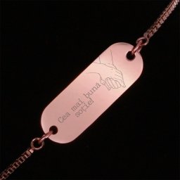 Bratara Gravata Rose Gold din Inox Oval Cea mai buna Sotie
