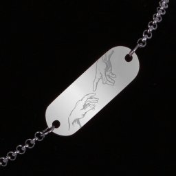 Bratara Gravata Argintie din Inox Oval Creation