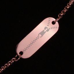 Bratara Gravata Rose Gold din Inox Oval Zip
