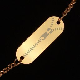 Bratara Gravata Aurie din Inox Oval Zip