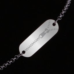 Bratara Gravata Argintie din Inox Oval Zip