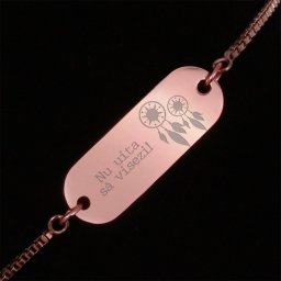 Bratara Gravata Rose Gold din Inox Oval Nu Uita sa Visezi