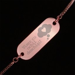 Bratara Gravata Rose Gold din Inox Oval Visatoare
