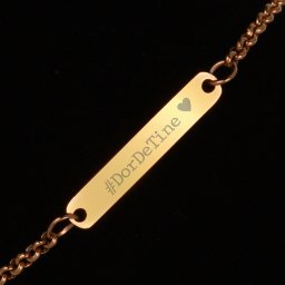 Bratara Gravata Aurie din Inox Placuta Dor de Tine