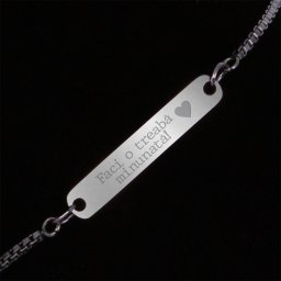 Bratara Gravata Argintie din Inox Placuta Bravo