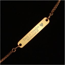 Bratara Gravata Aurie din Inox Placuta Bravo