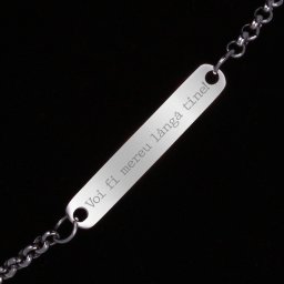 Bratara Gravata Argintie din Inox Placuta Aproape