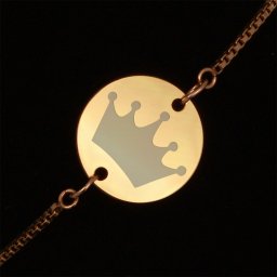 Bratara Gravata Aurie din Inox Rotund Coronita