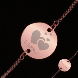 Bratara Gravata Rose Gold din Inox Superpower I Love