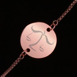 Bratara Gravata Rose Gold din Inox Rotund Zodiac Balanta