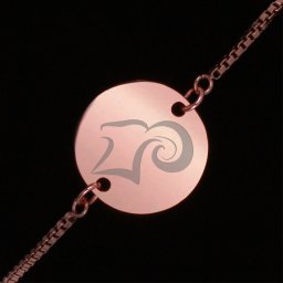 Bratara Gravata Rose Gold din Inox Rotund Zodiac Berbec