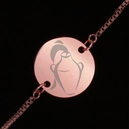 Bratara Gravata Rose Gold din Inox Rotund Zodiac Varsator