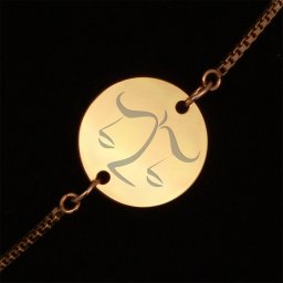 Bratara Gravata Aurie din Inox Rotund Zodiac Balanta