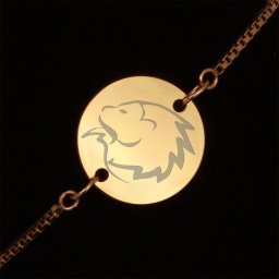 Bratara Gravata Aurie din Inox Rotund Zodiac Leu