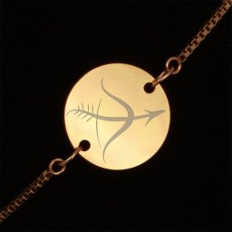 Bratara Gravata Aurie din Inox Rotund Zodiac Sagetator