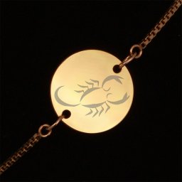 Bratara Gravata Aurie din Inox Rotund Zodiac Scorpion