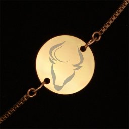 Bratara Gravata Aurie din Inox Rotund Zodiac Taur
