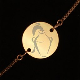 Bratara Gravata Aurie din Inox Rotund Zodiac Varsator