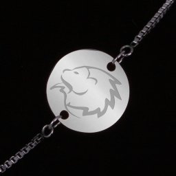 Bratara Gravata Argintie din Inox Rotund Zodiac Leu