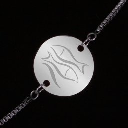 Bratara Gravata Argintie din Inox Rotund Zodiac Pesti