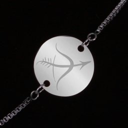 Bratara Gravata Argintie din Inox Rotund Zodiac Sagetator