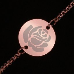 Bratara Gravata Rose Gold din Inox Rotund Trandafir