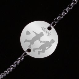 Bratara Gravata Argintie din Inox Rotund Mamica de Baieti