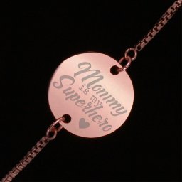 Bratara Gravata Rose Gold din Inox Rotund Superhero Mom