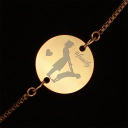 Bratara Gravata Aurie din Inox Rotund Mama Hai la Joaca