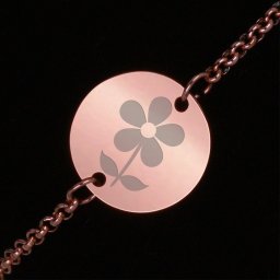 Bratara Gravata Rose Gold din Inox Rotund Floare pentru Tine