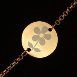 Bratara Gravata Aurie din Inox Rotund Floare pentru Tine