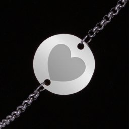 Bratara Gravata Argintie din Inox Rotund My Heart