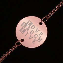 Bratara Gravata Rose Gold din Inox Rotund Love Laugh Live