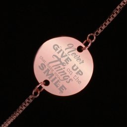 Bratara Gravata Rose Gold din Inox Rotund Never Give Up