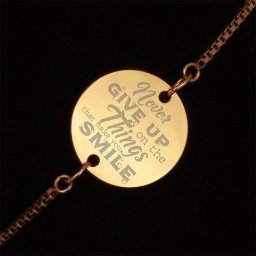 Bratara Gravata Aurie din Inox Rotund Never Give Up