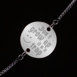 Bratara Gravata Argintie din Inox Rotund Don't Grow Up