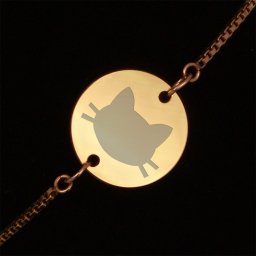 Bratara Gravata Aurie din Inox Rotund Kitty